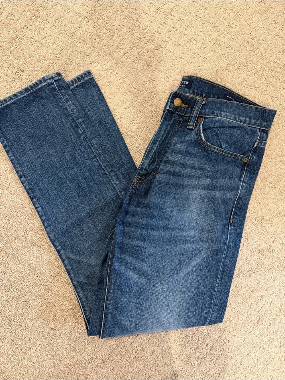 J. Crew Men's Straight-Leg Denim Jeans in Classic Blue
